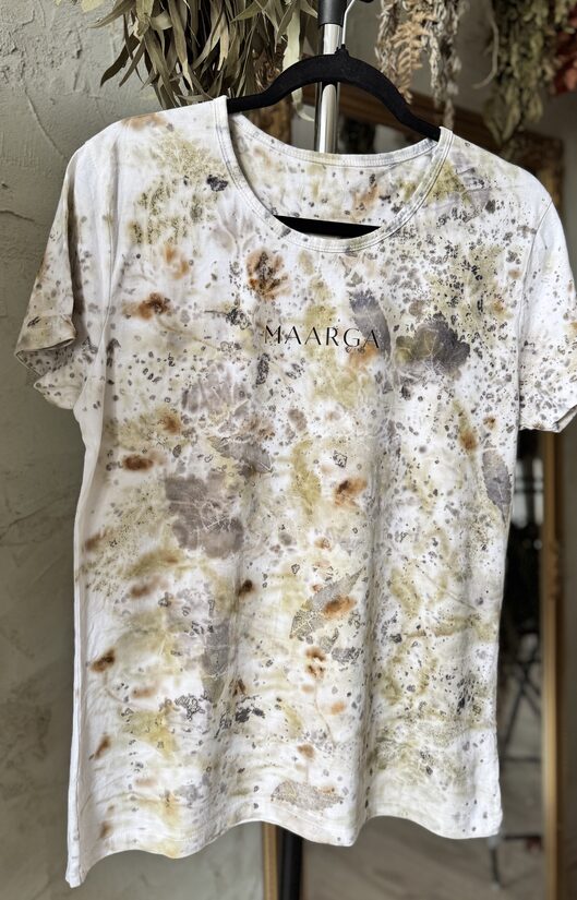100% Eko-printed Cotton T-Shirts M size