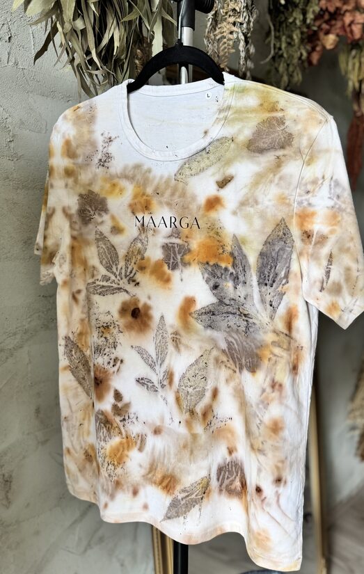 100% Eko-printed Cotton T-Shirts L size