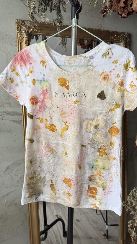 100% Eko-printed Cotton T-Shirts M size