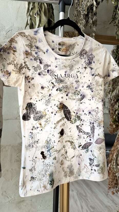 100% Eko-printed Cotton T-Shirts M size
